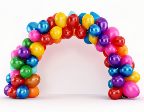 arco de globos con fondo blanco
